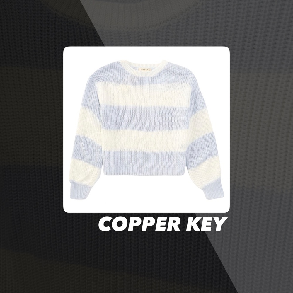 EUC Copper Key Icy Blue Shaker Striped Sweater